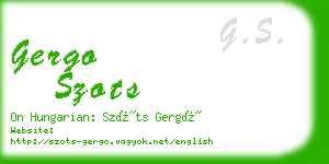 gergo szots business card